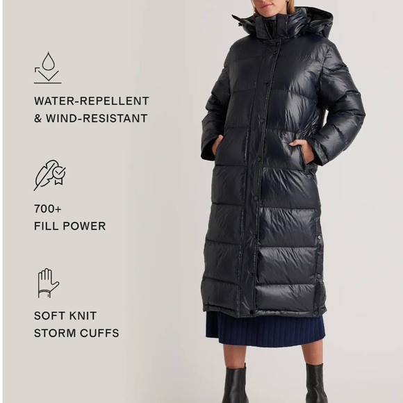 Quince responsible down long puffer jacket - shiny black - Picture 2 of 12